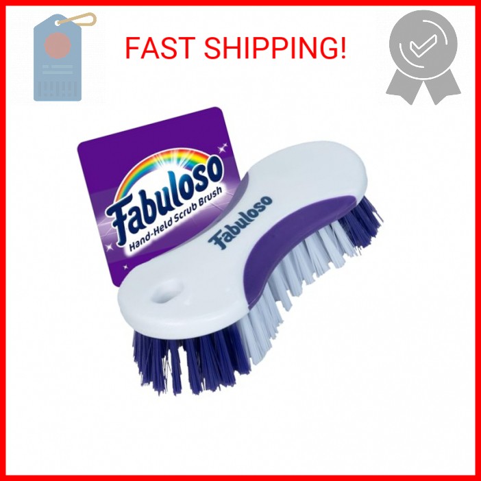 Fabuloso Cleaning Brush, Compact Hand Scrub Brush with Easy Grip Rubber Texture