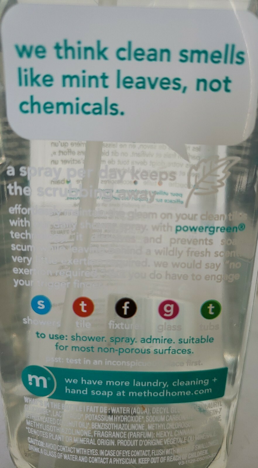 2 Pack Method Eucalyptus Mint Daily Shower Spray Cleaner 28 oz