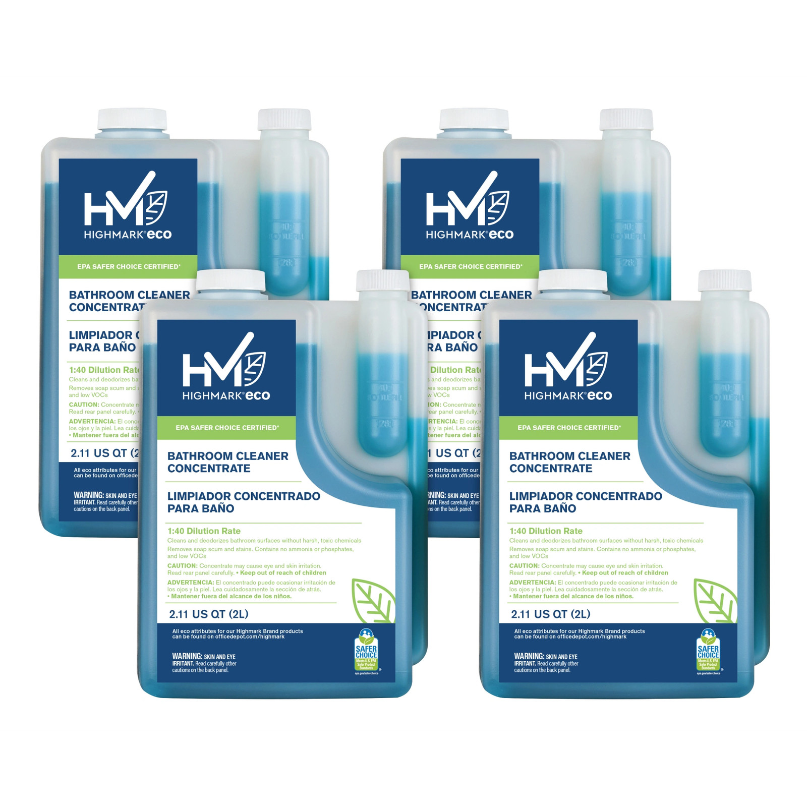 Highmark Liquid Bath Cleaner, 2 Liters, Case Of 4 Bottles