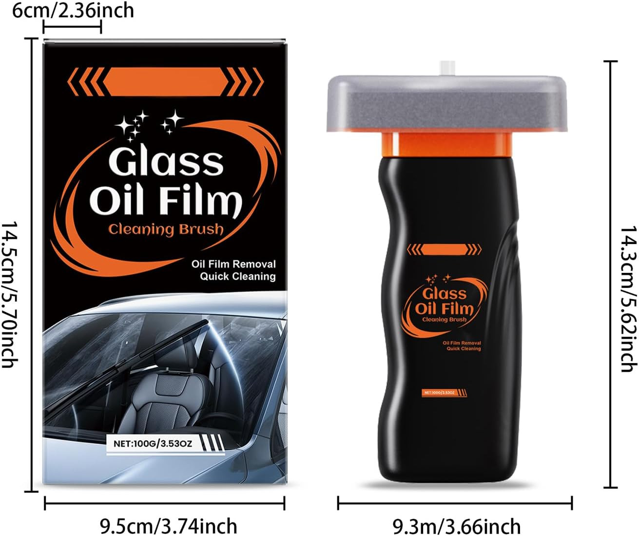 3 Pack Glass Oil Film Remover for Car Windshield-300G, Roll-On Glass Cleaning Co
