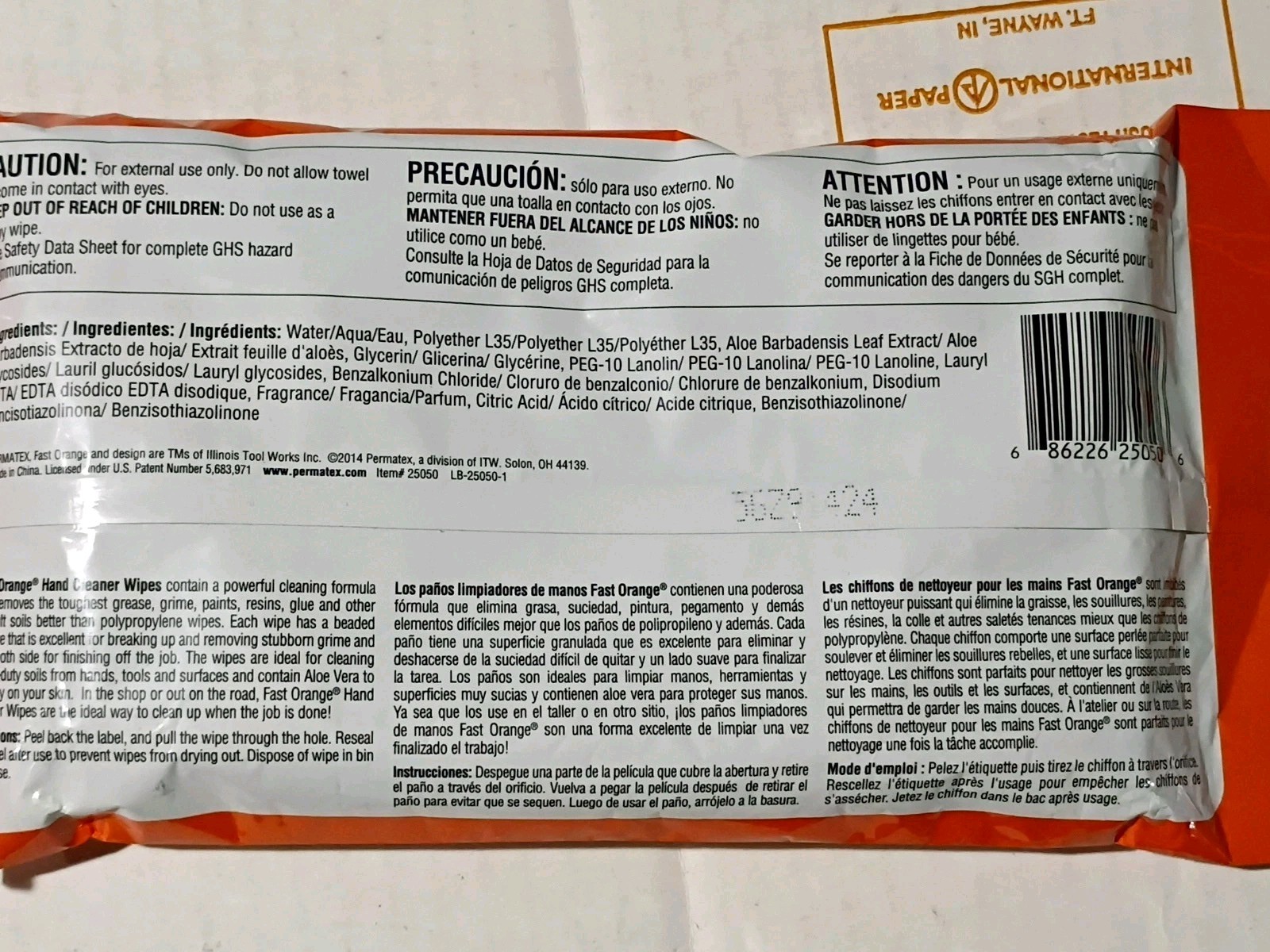 Fast Orange Hand Cleaner Wipes Mechanic Wipes For Auto Shop Heavy Duty Wipes