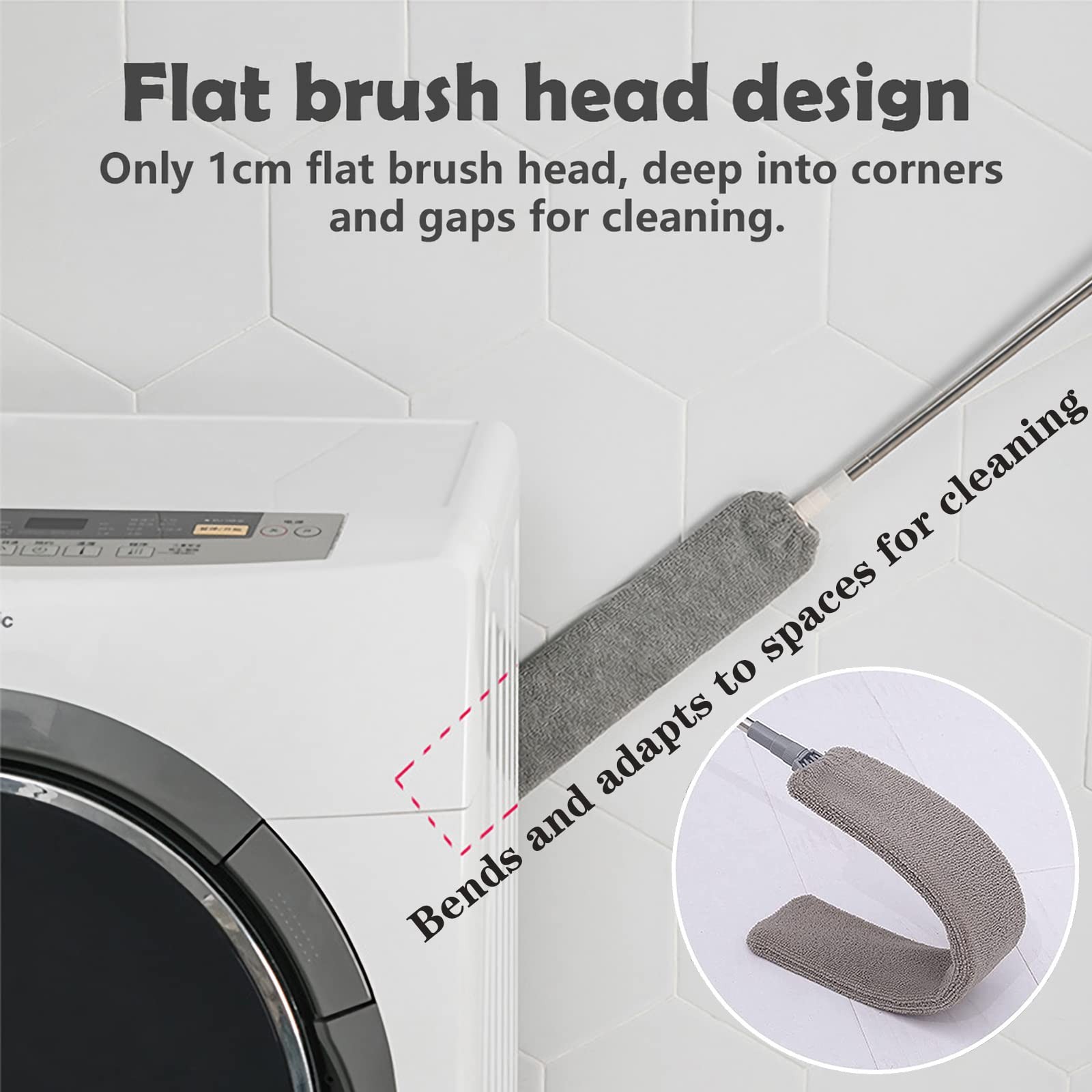 Retractable Gap Dust Cleaner Under Refrigerator/Sofa Cleaning Tool Microfiber