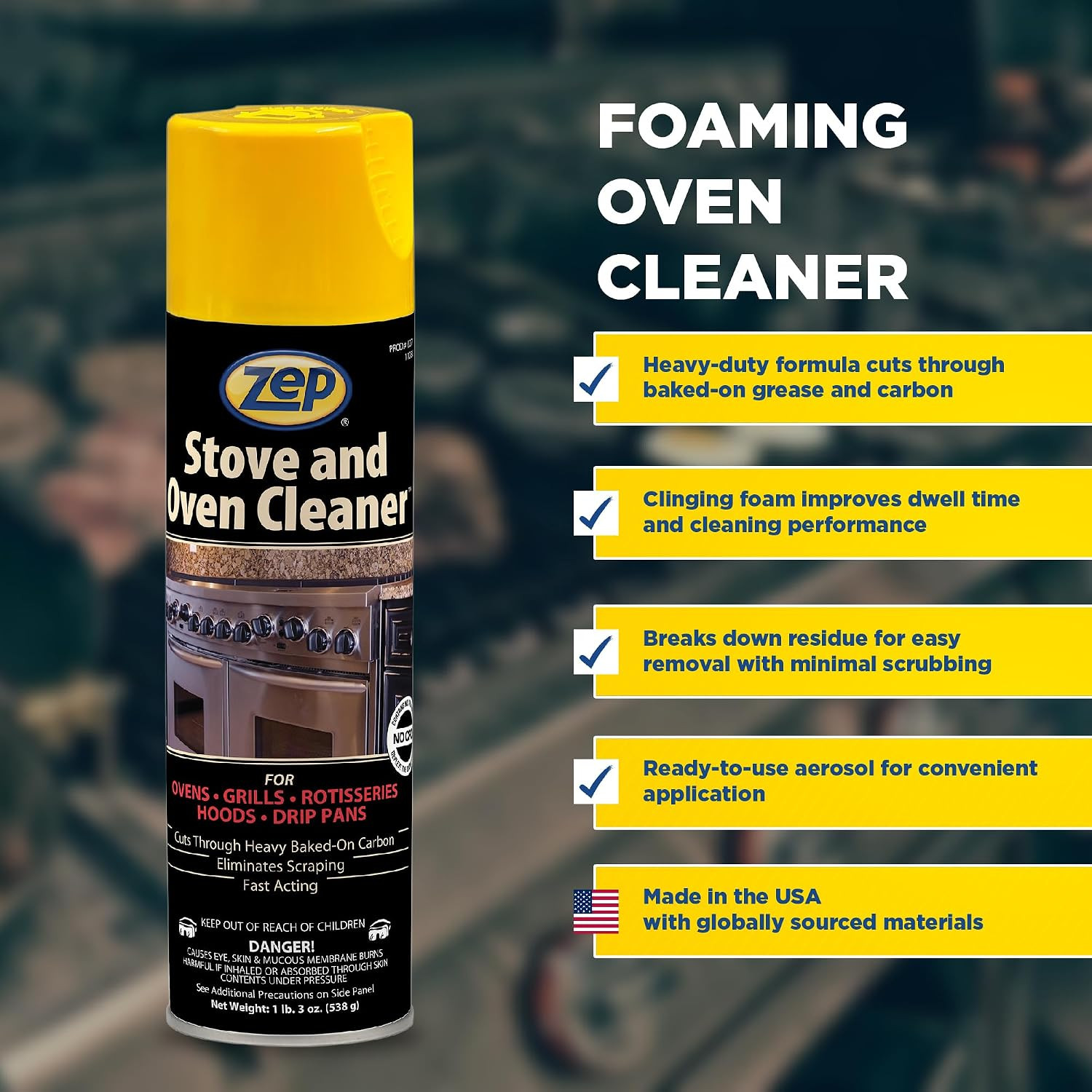 Stove & Oven Cleaner 19 Oz (2 Pack) + Blue Microfiber Rag | One 2-Pack of 19 Oz