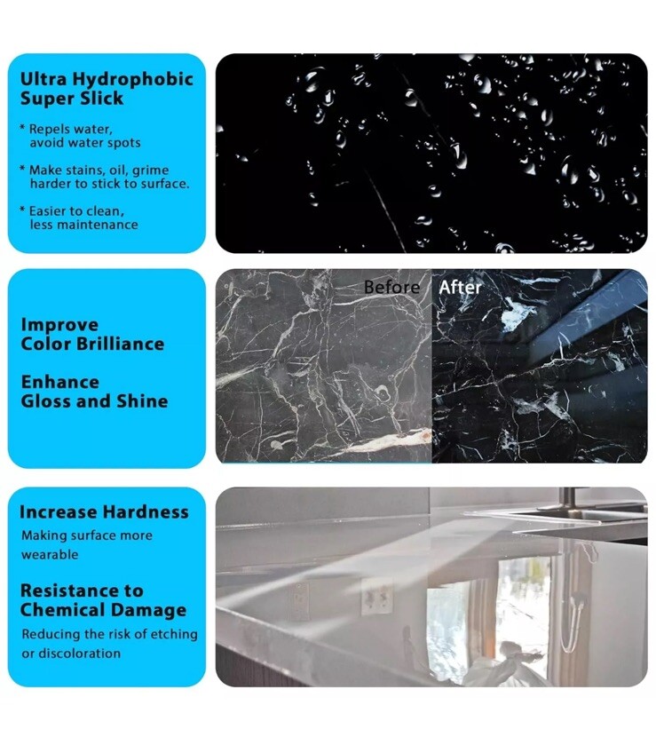 Nadamoo Granite & Marble Ceramic Coating Kit 100ml Highly Concentrated Formula