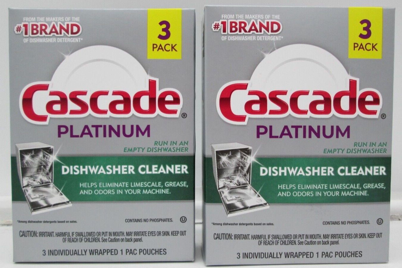 Cascade Platinum Dishwasher Cleaner 3/count Box 2 Box Lot