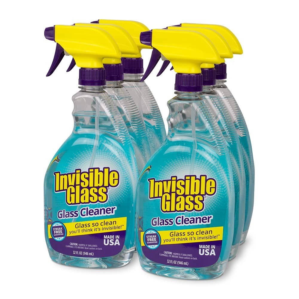 Premium Streak-Free Glass Cleaner Spray – Ammonia-Free, Tint-Safe, 32oz (6 Pack)