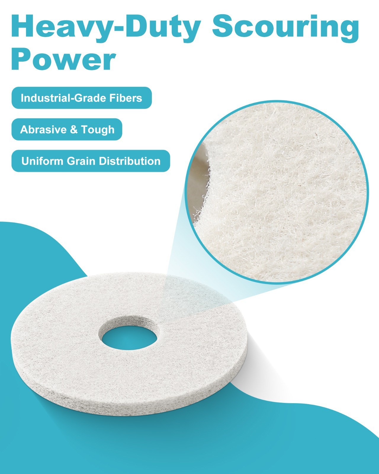 5Pcs Floor Scrubber Pads Burnishing Pads for Commercial Floor Scrubber Machine