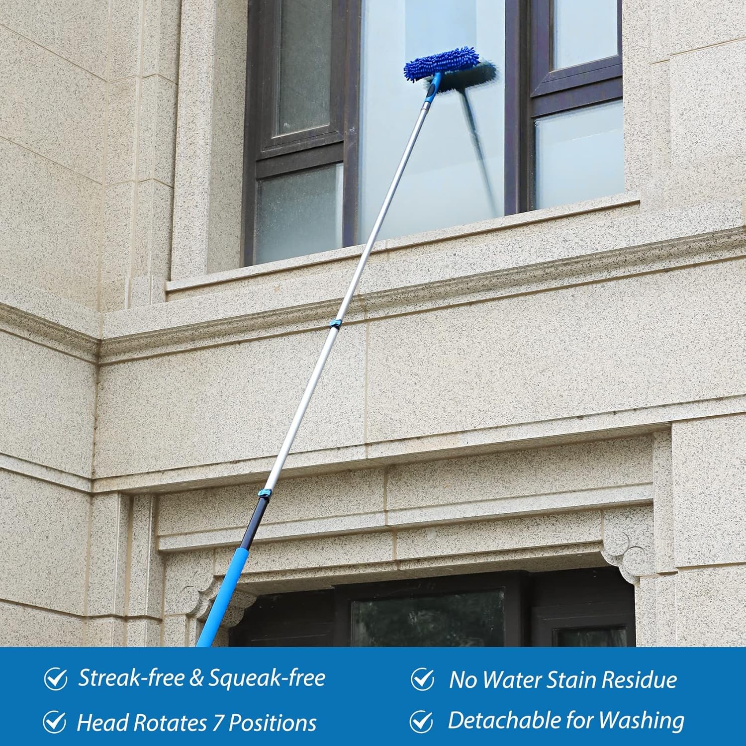 Extension Pole Duster Kit 5-12 Ft High Reach Cobweb Ceiling Fan Duster Wand
