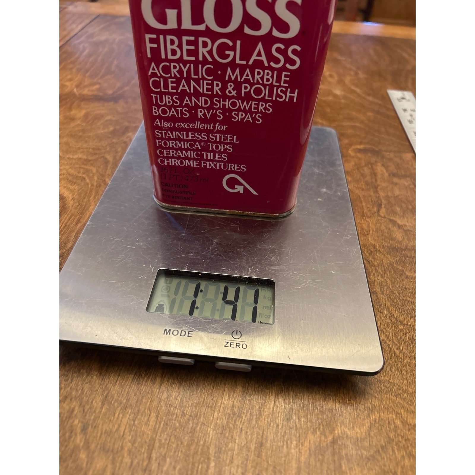 Gel-Gloss Fiberglass Acrylic Marble Cleaner & Polish 16oz orig formula FULL