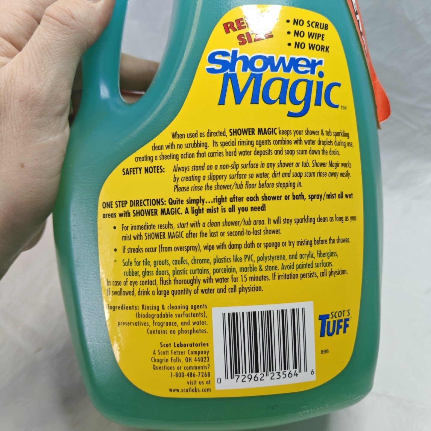 Scots Tuff Shower Magic Cleaner 64 oz Refill Used