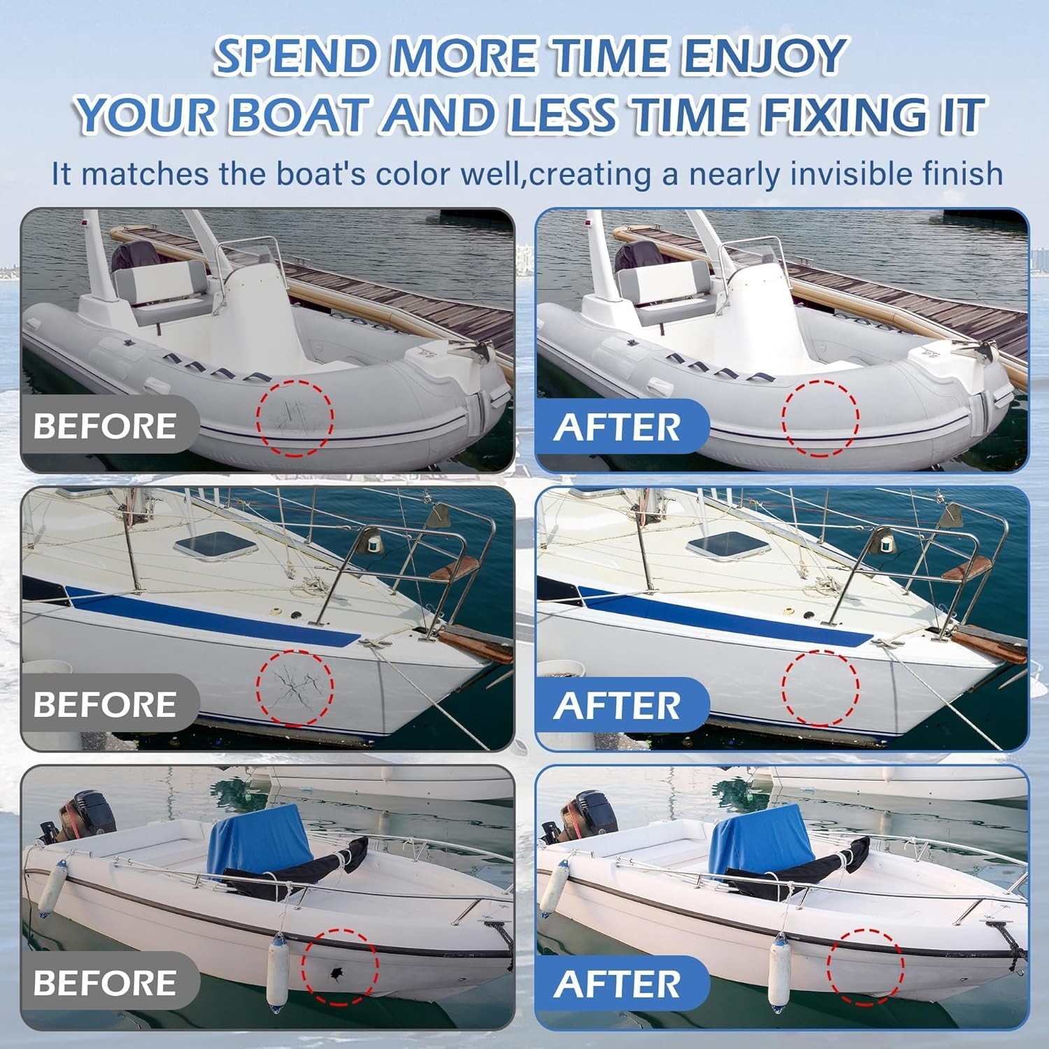 Marine Fiberglass Repair Kit for Boats, Gel Coat Kepair kit for Boats, Epoxy …