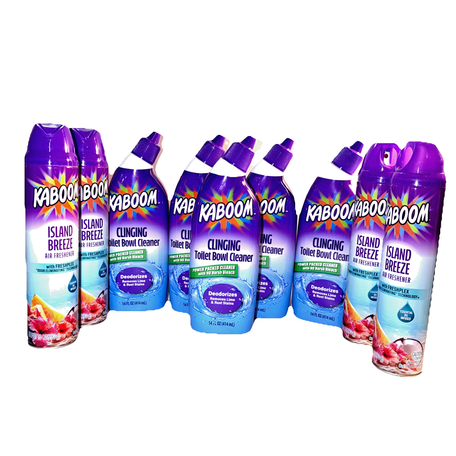 9 KABOOM Clinging Toilet Bowl Cleaner Deodorizer(5) & (4) Air Refresher 9