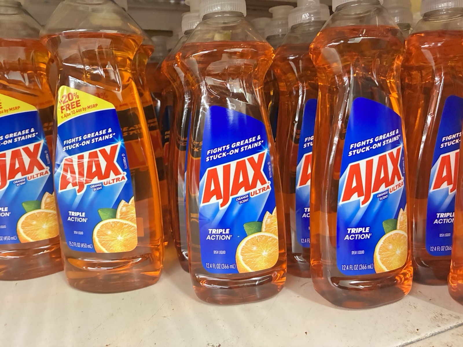 Ajax Ultra Dish Liquid Orange Lime Scent Triple Action Fights Grease 12.4 fl oz