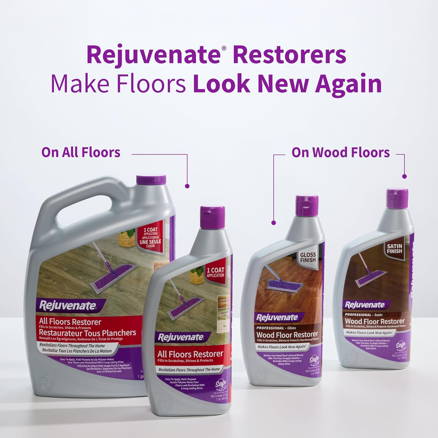 Professional Wood Floor Restorer Fills Scratches, Shines and Protects Wood Floor