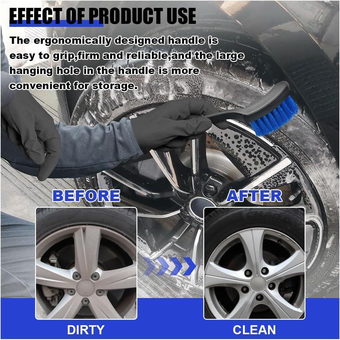 8.3×2.5 Inch Carpet Cleaning Brush, Scrub Brush for Floor Mats, Car Wheel Hub