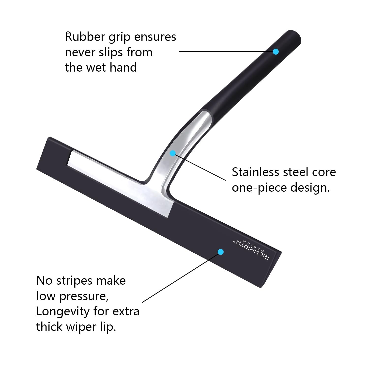 Silicone Rubber Blade Shower Squeegee 9″ in Width Window & Car Squeegee for S…