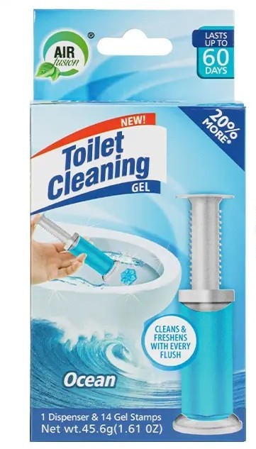 Toilet Cleaner Gel – Odor Remover Ocean Scent Bathroom Freshener. Set of 2