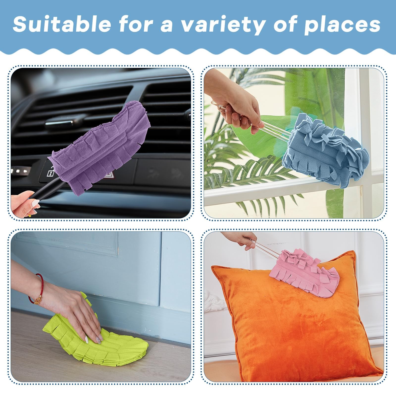 20 Pcs Duster Refill Reusable Fleece Duster Refills Feather Flat Dusters Mult…