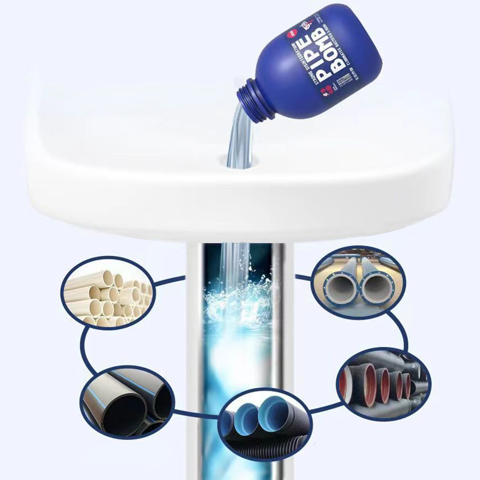 `300ml Powerful Pipe Dredging Agent Wild Tornado Sink & Drain Cleaner Agent`