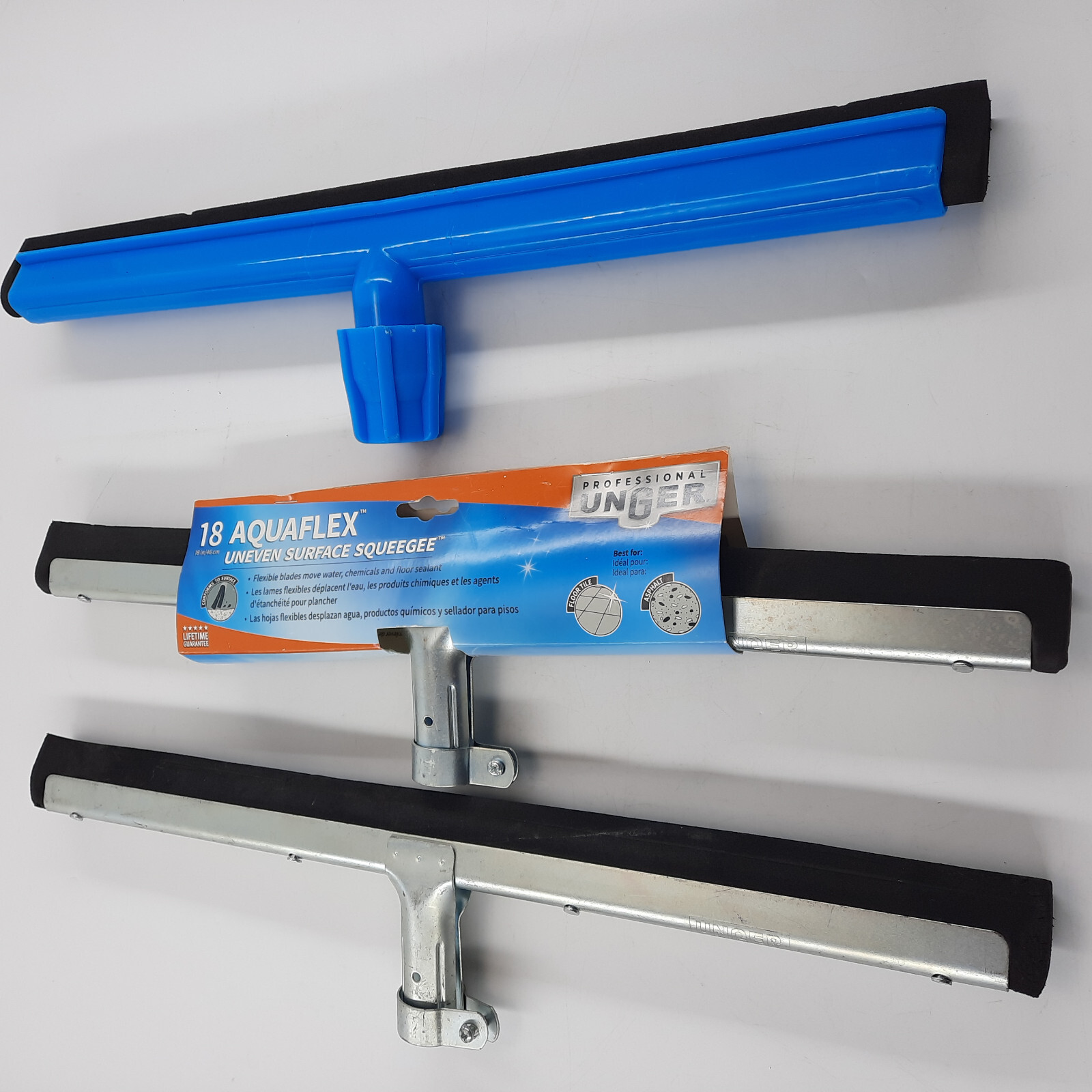Unger 18 Inch Professional Aquaflex Uneven Surface Floor Squeegee Sealant Water