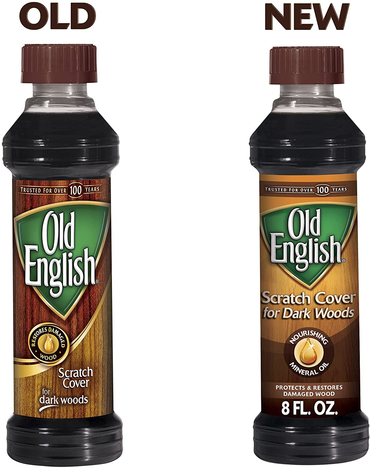 Old English Furniture Scratch Cover for Dark Woods Floor Polish , Browm, 8 Fl.Oz