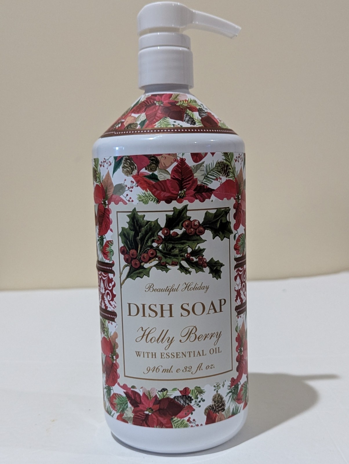 NEW Holly Berry With Essential Oil Dish Soap. 32 oz.