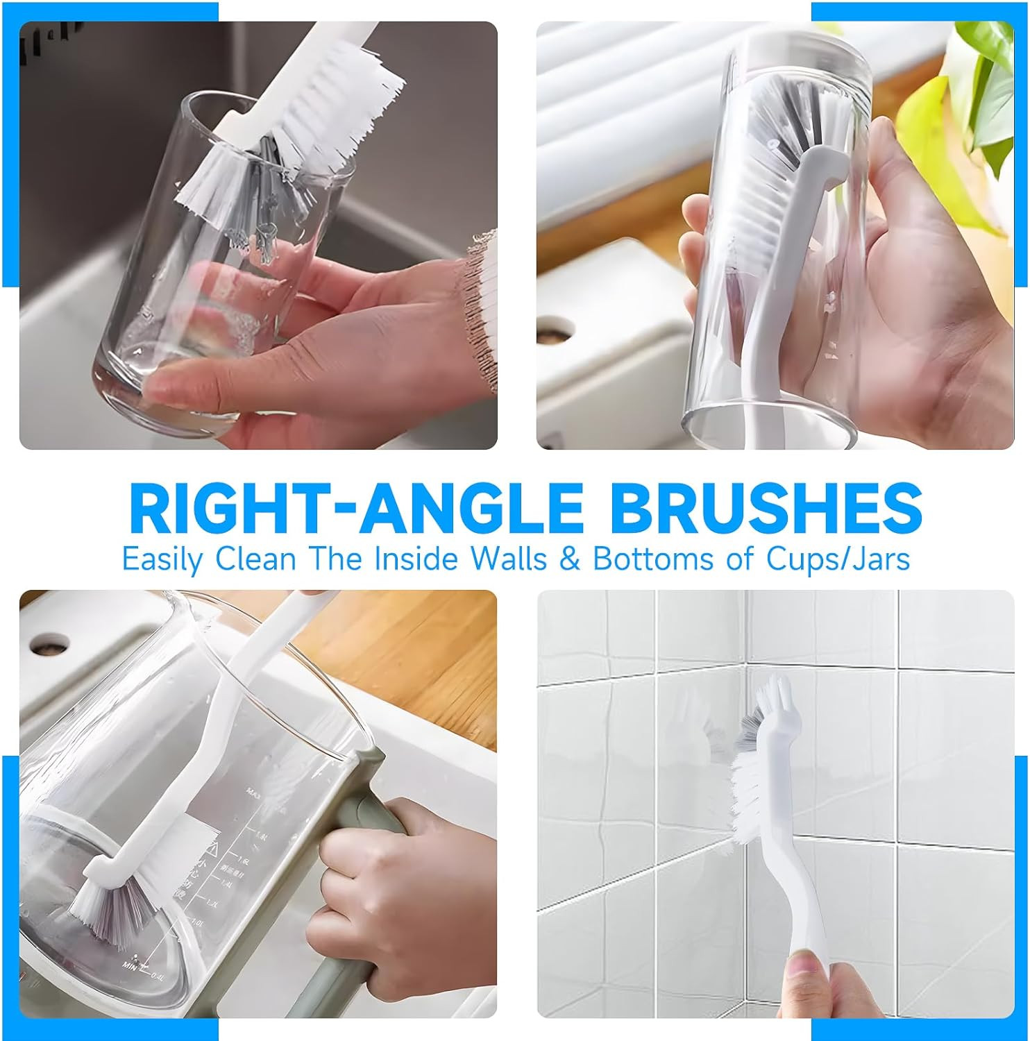 14Pcs Crevice Cleaning Brush Set, V Shape Grout Cleaner Brush for Deep Cleaning