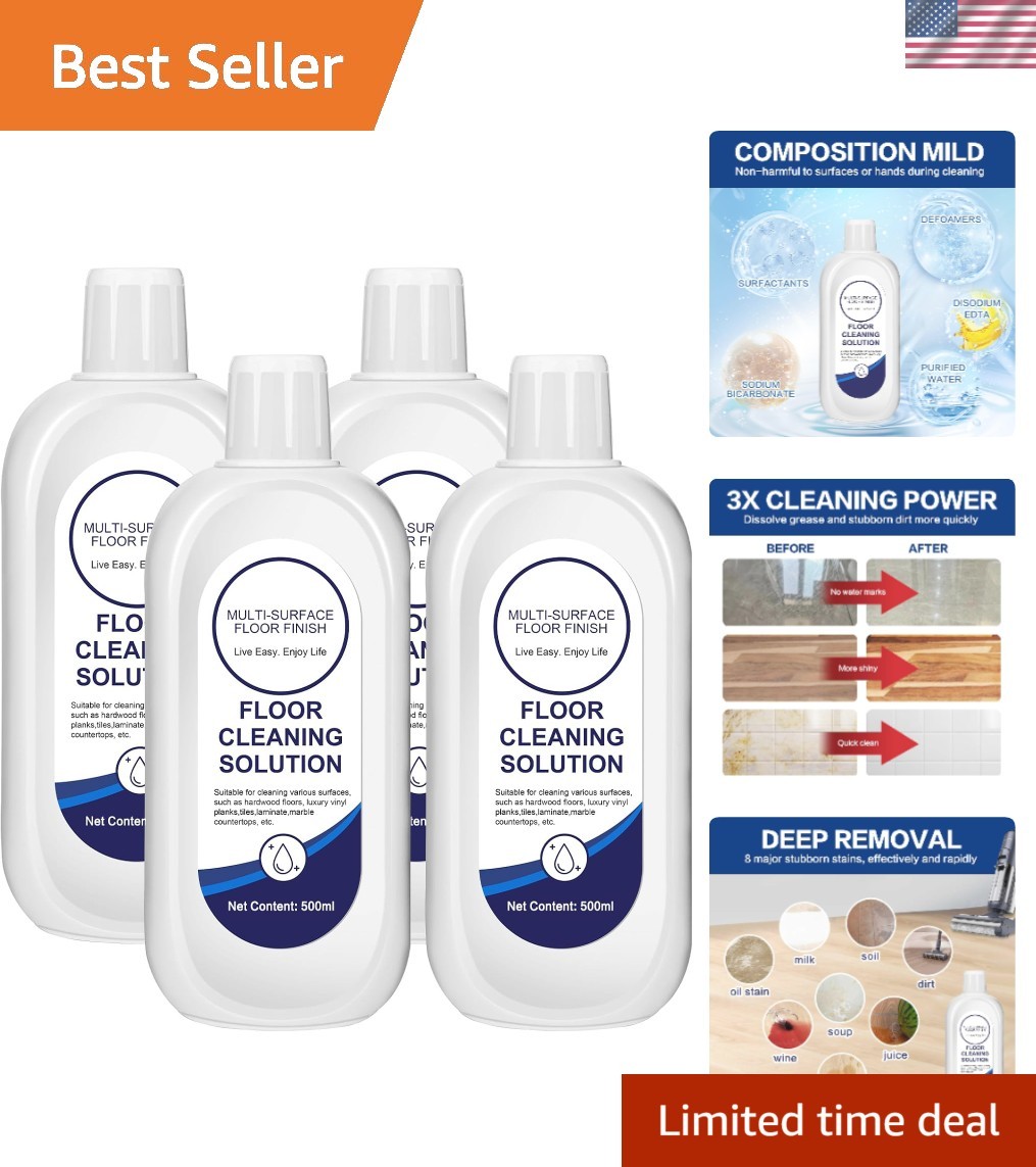 Eco-Friendly Deep Clean Floor Solution for Tineco and Robot Vacuums – 4 Bottles