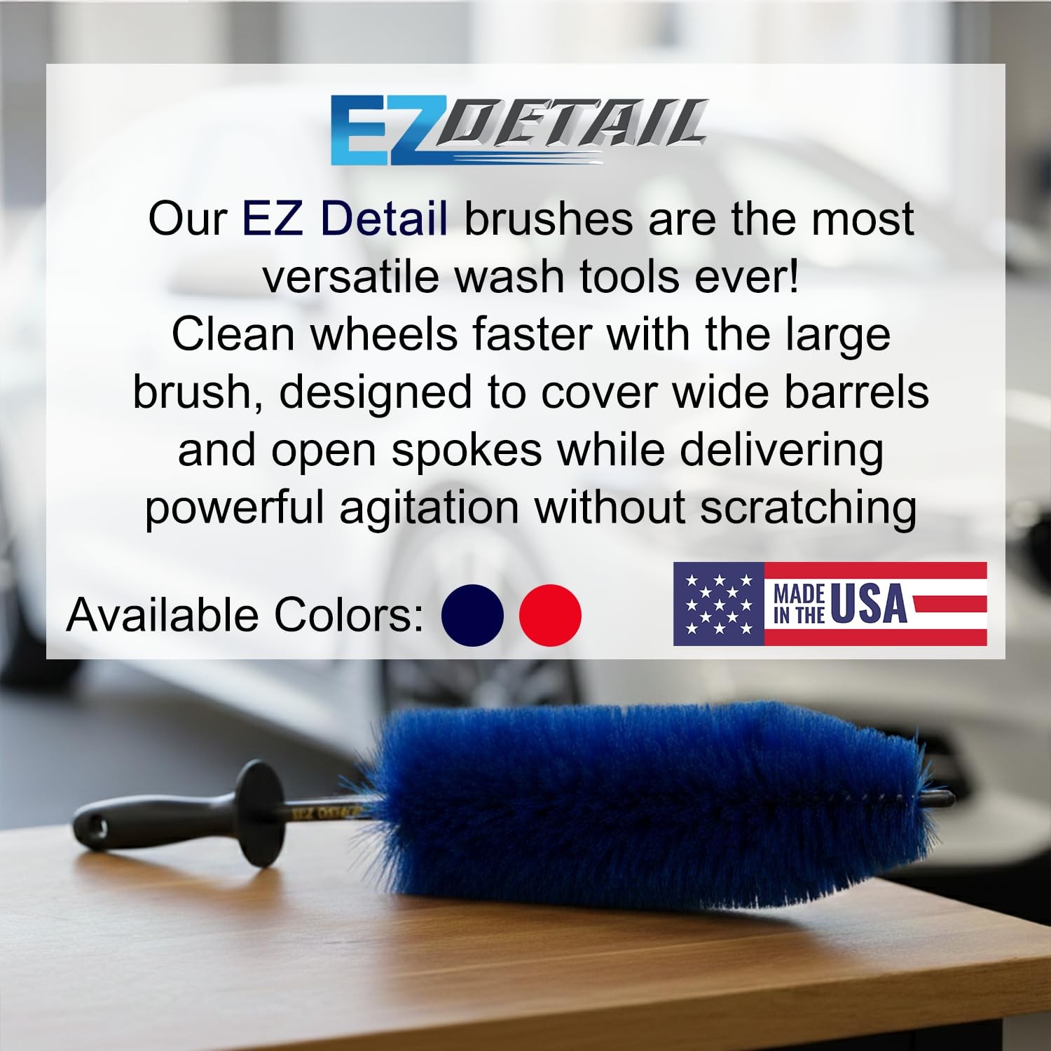Big Wheel Brush – 18-Inch Flexible Nylon Rim & Barrel Cleaner for Cars, Truck…