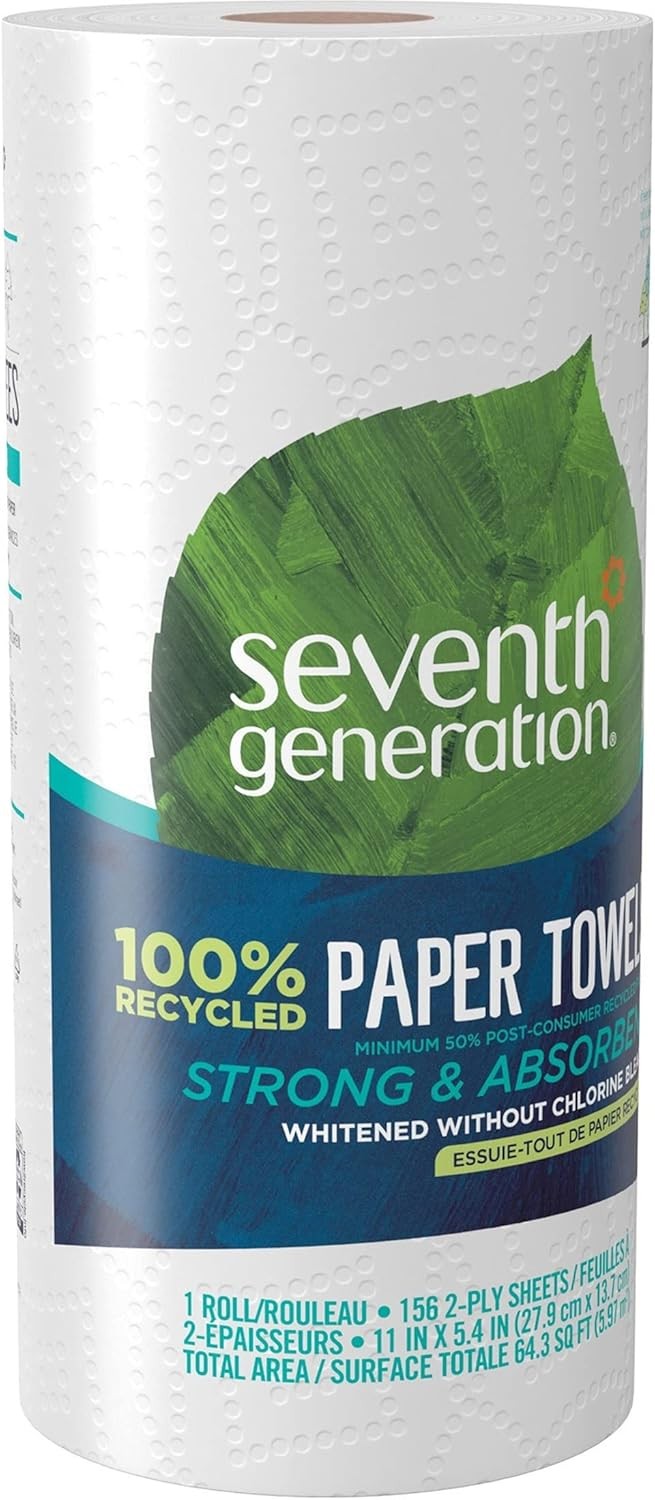 Seventh Generation Paper Towels, 100% Recycled Paper, 2-ply, 24 Rolls (Packagi