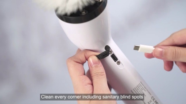 Cordless Electric Spin Scrubber – IPX7 Waterproof Bathroom Cleaner, Adjustable H