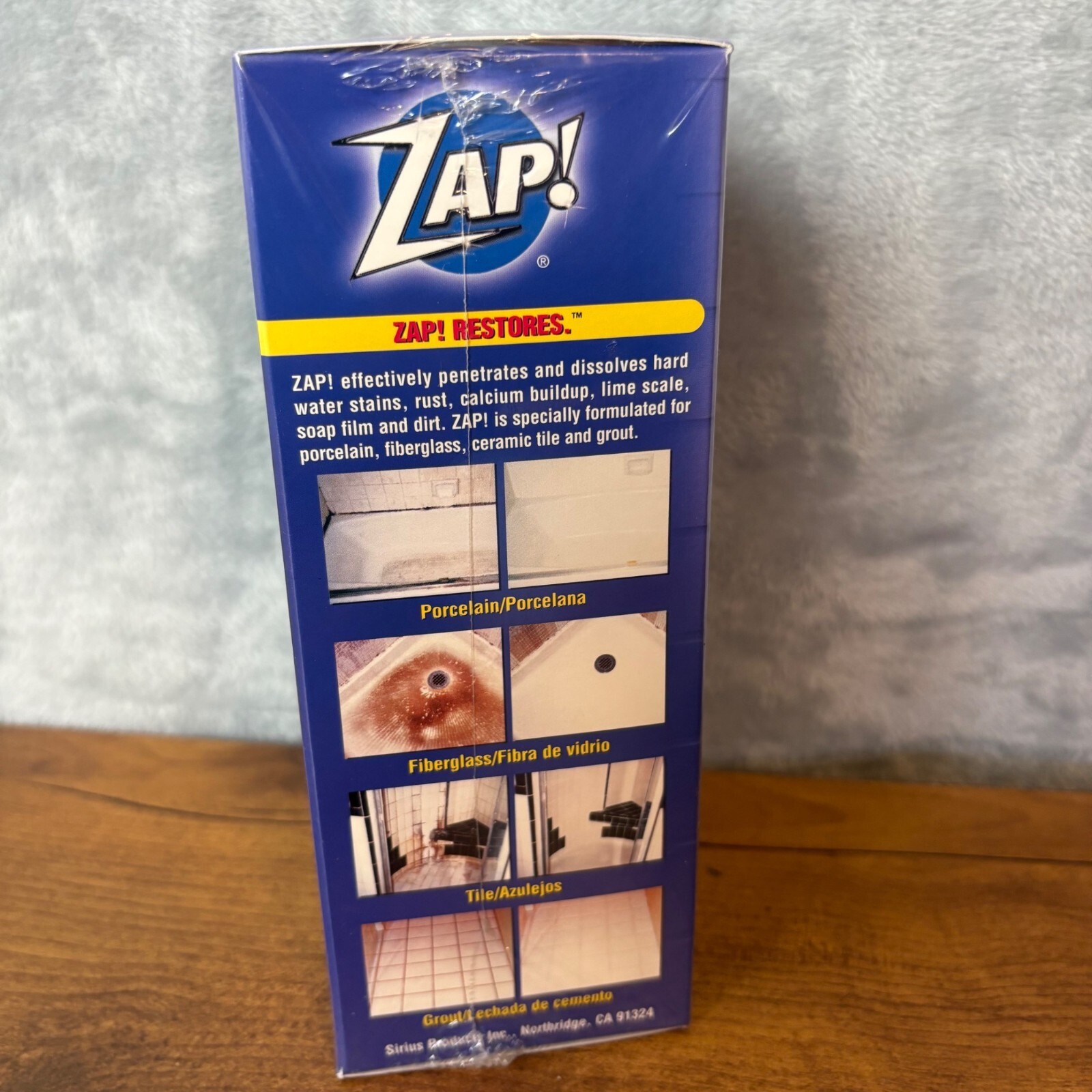 Zap Professional Porcelain Fiberglass Tile & Grout Restorer & Free Sprayer 12oz