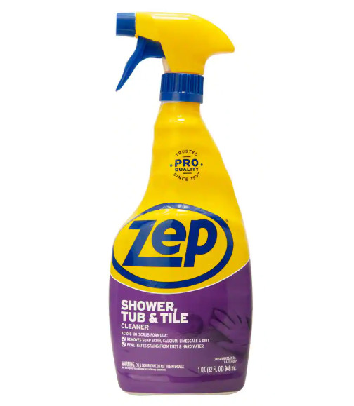 Zep Shower, Tub and Tile Cleaner 32-fl oz Bathtub Cleaning Bathroom Spray Clean