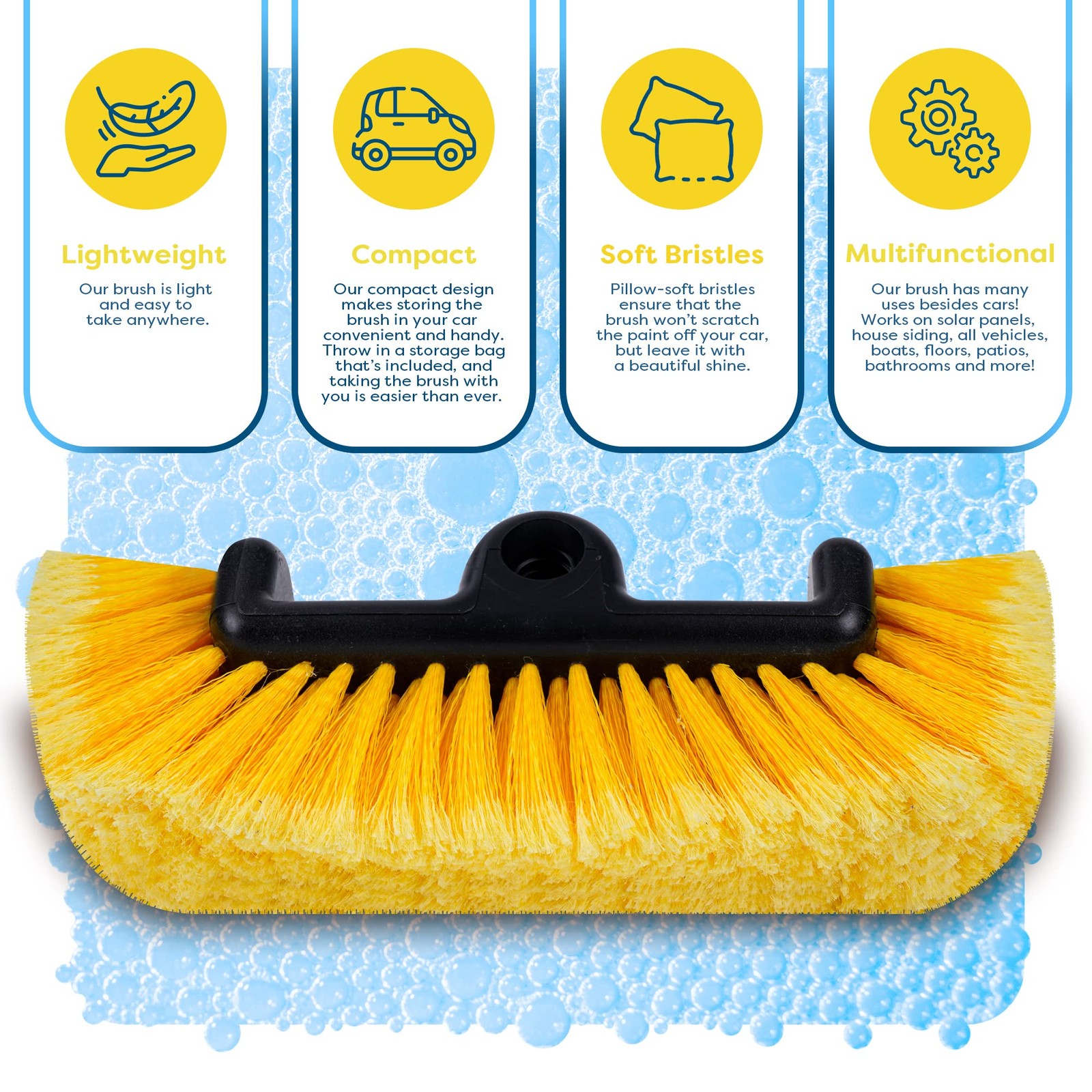 Scrubit 12 Car Wash Brush with Soft Bristles for Car Truck Boat Deck & House Cle