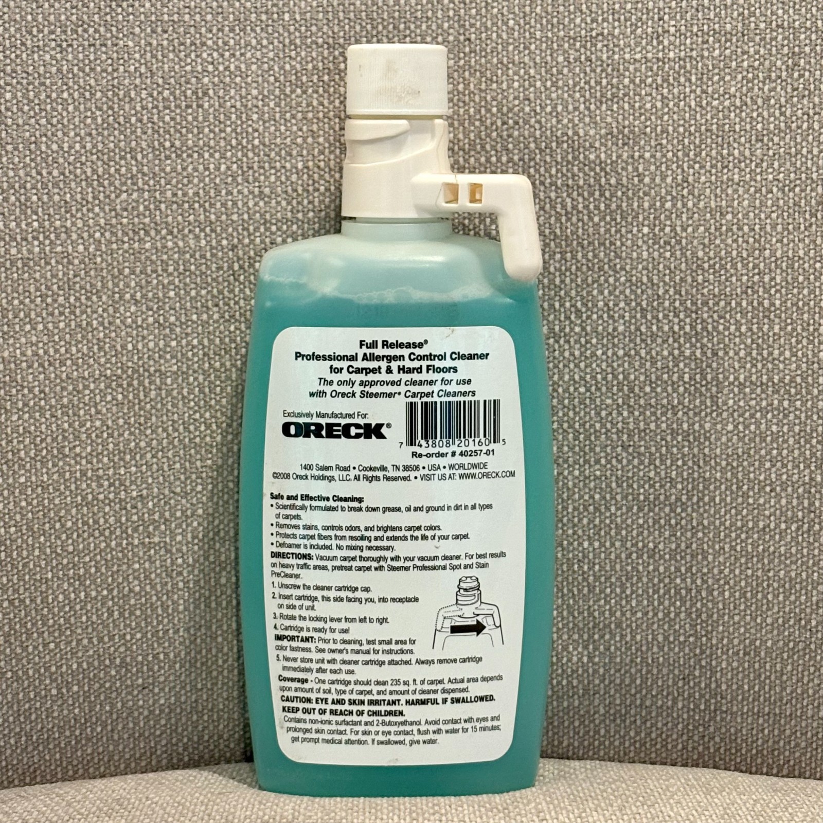 Oreck Professional Full Release Allergen Control Carpet Cleaner 16 fl oz *READ*