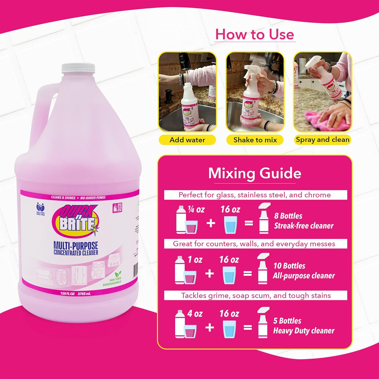 Liquid Cleaner, True All Purpose Cleaner, 128 Oz Cleaning Concentrate