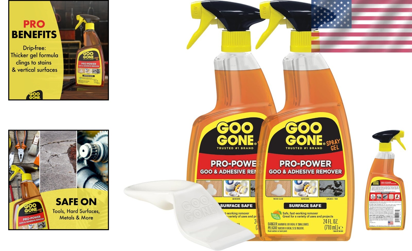 Multi-Surface Pro-Power Spray Gel Adhesive Remover – 24 Oz with No Mess Formula