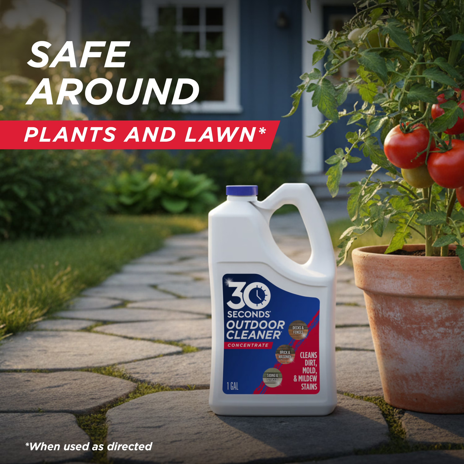 30 Seconds Outdoor Cleaner 64 oz Hose End Spray Algae Mold Mildew Concrete Deck