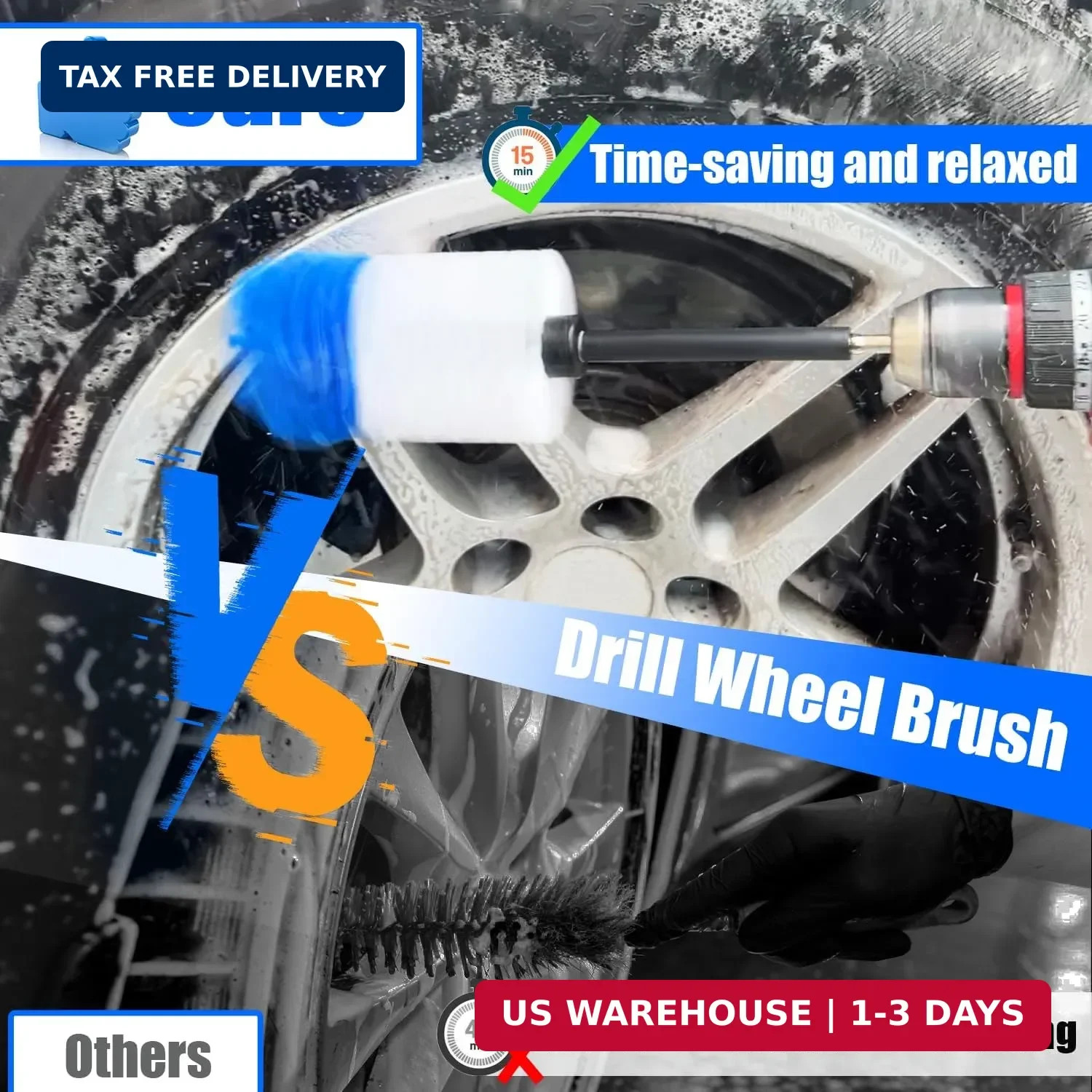Car Wheel Brush Kit, Soft Drill Wheel Cleaner Brush, Tire Brush, Detailing Brush