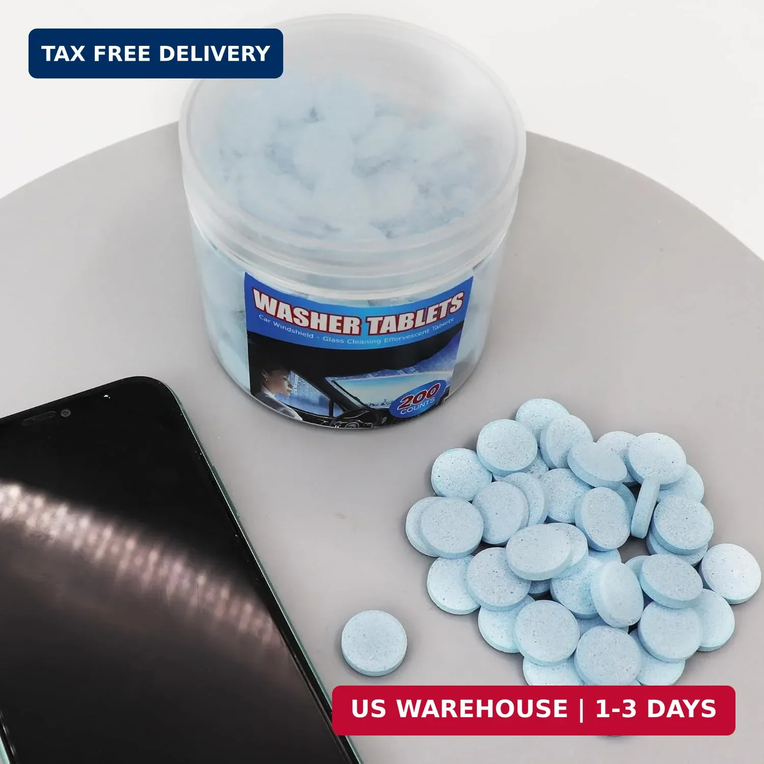 200 PCS-Car Windshield Washer Tablets, Glass Cleaner, Concentrated Effervescent