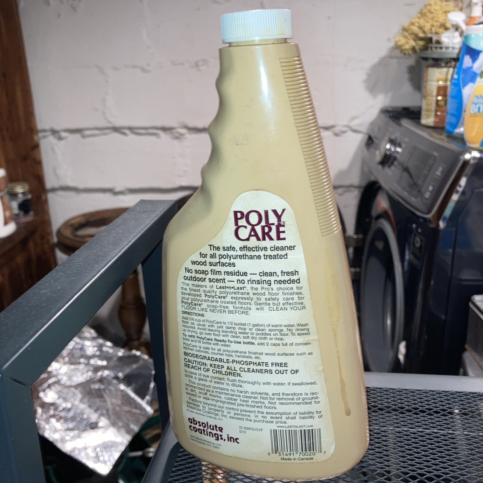 VTG PolyCare Concentrate No Rinse Polyurethane Cleaner 20 Oz 75% full NICE RARE