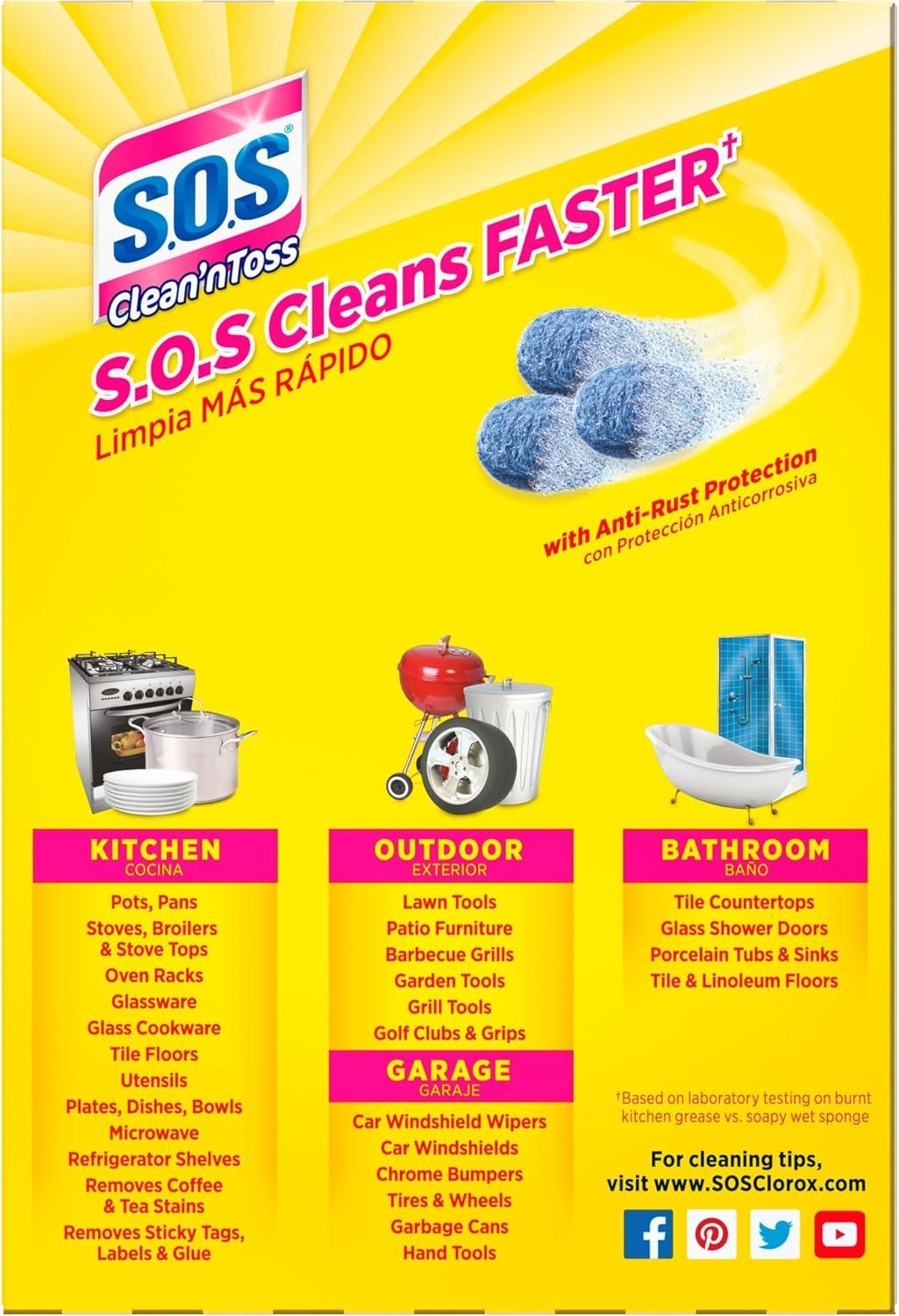 Convenient Steel Wool Soap Pads, 6 Packs