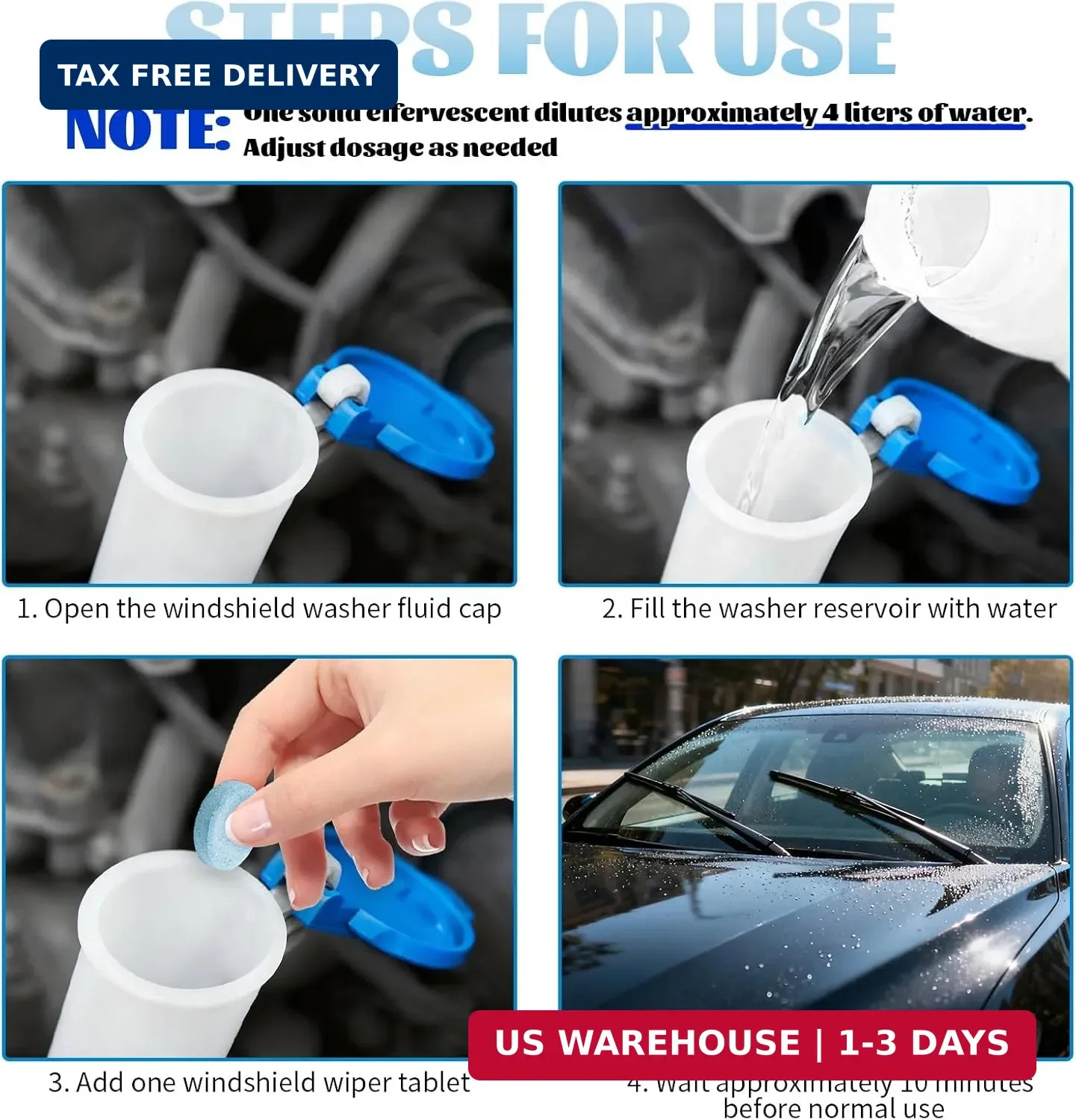 30PCS Car Windshield Washer Tablets,Windshield Washer Fluid Tablets Provide Clea