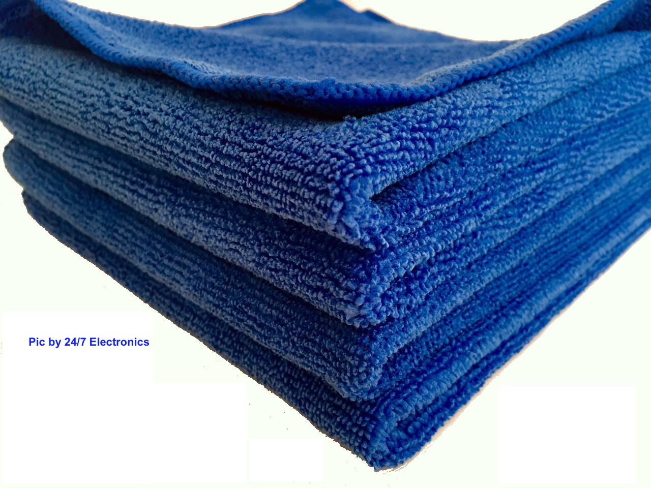 4 ROYAL BLUE MICROFIBER CLEANING WASH CLOTH TOWEL 16″x16″ 40×40 300GSM DARK BLUE