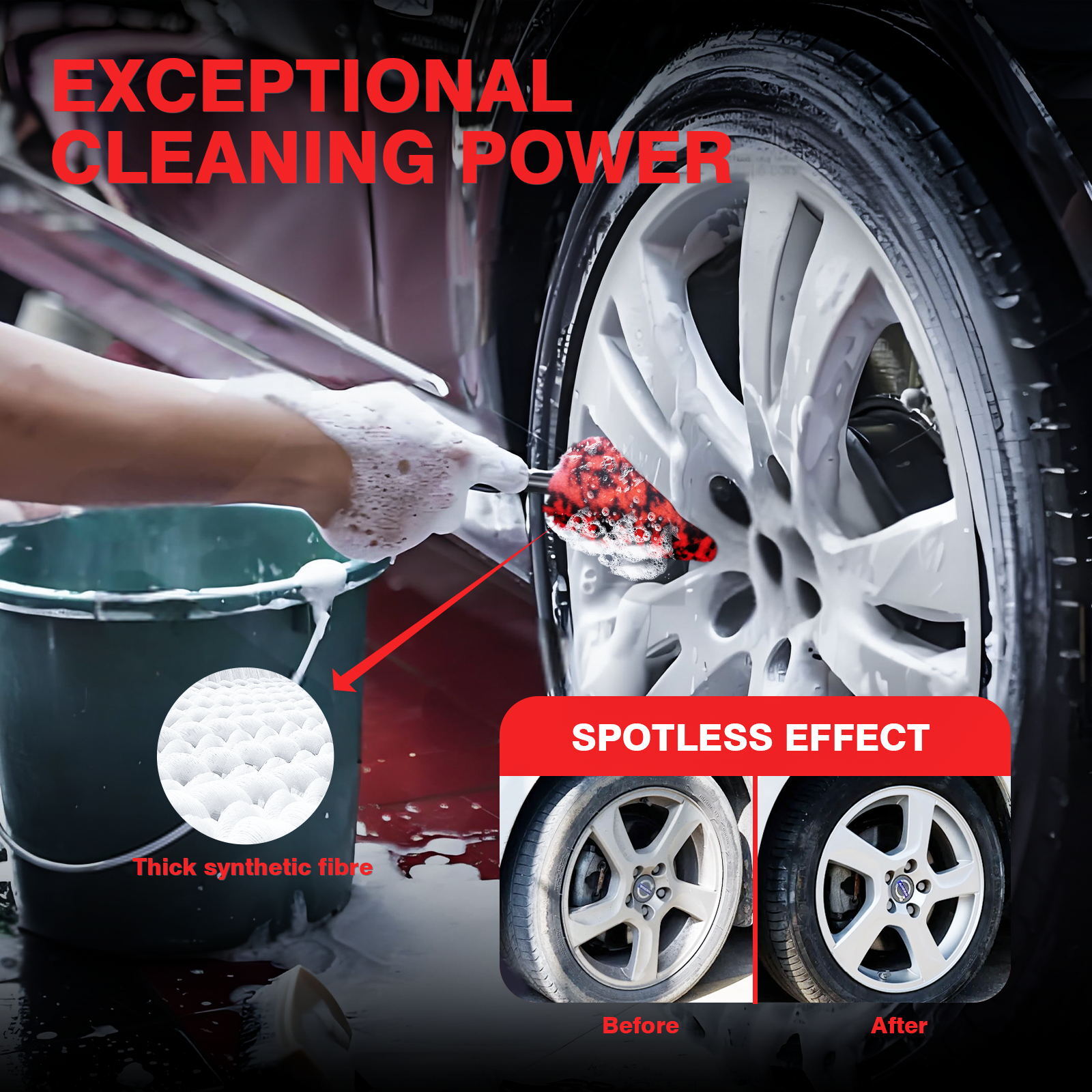 Car Wheel Brush Kit & Detailing Brush Cleaning Towels for Wheels Rims Cleaner