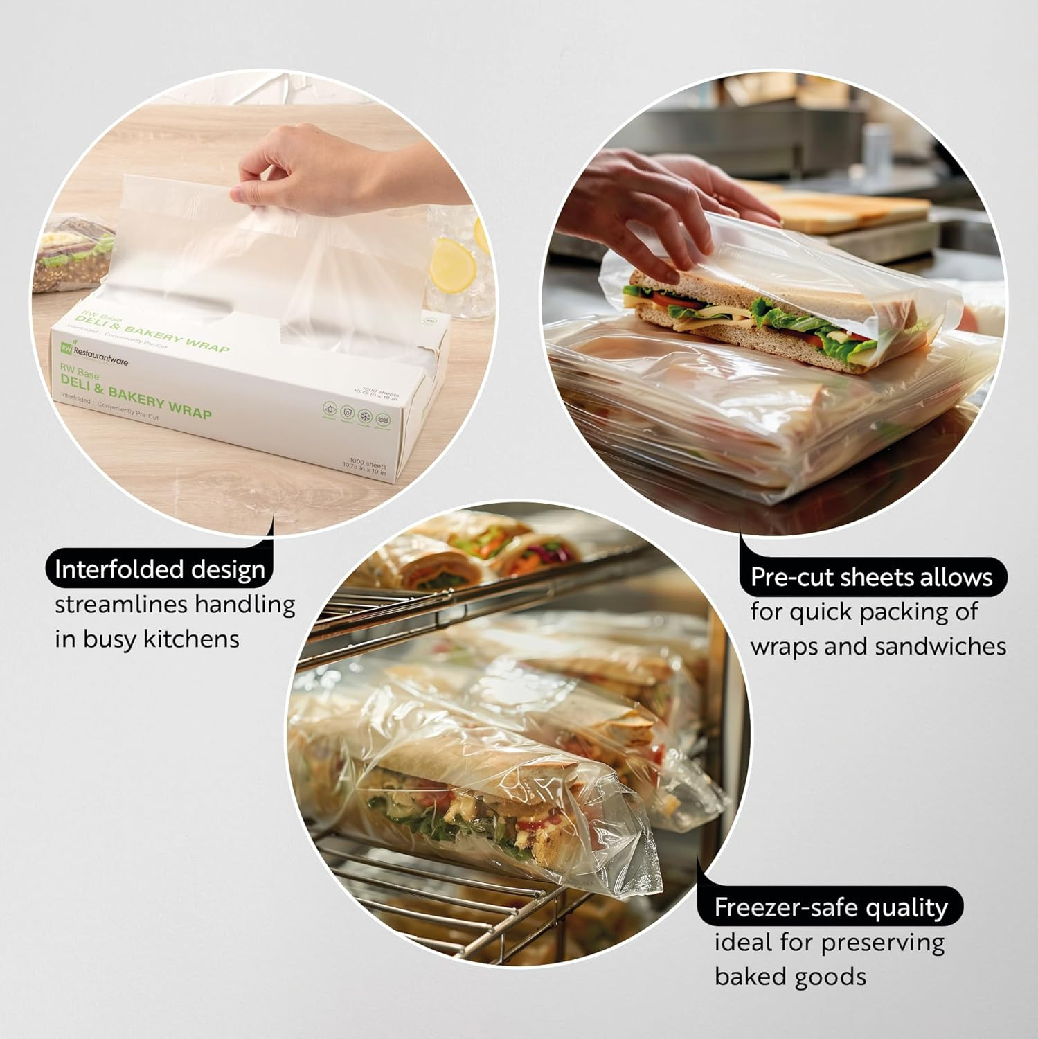 -Rw Base 10.75 X 8 Inch Plastic Deli Sheets, 1000 Interfolded Butcher Plastic Wr