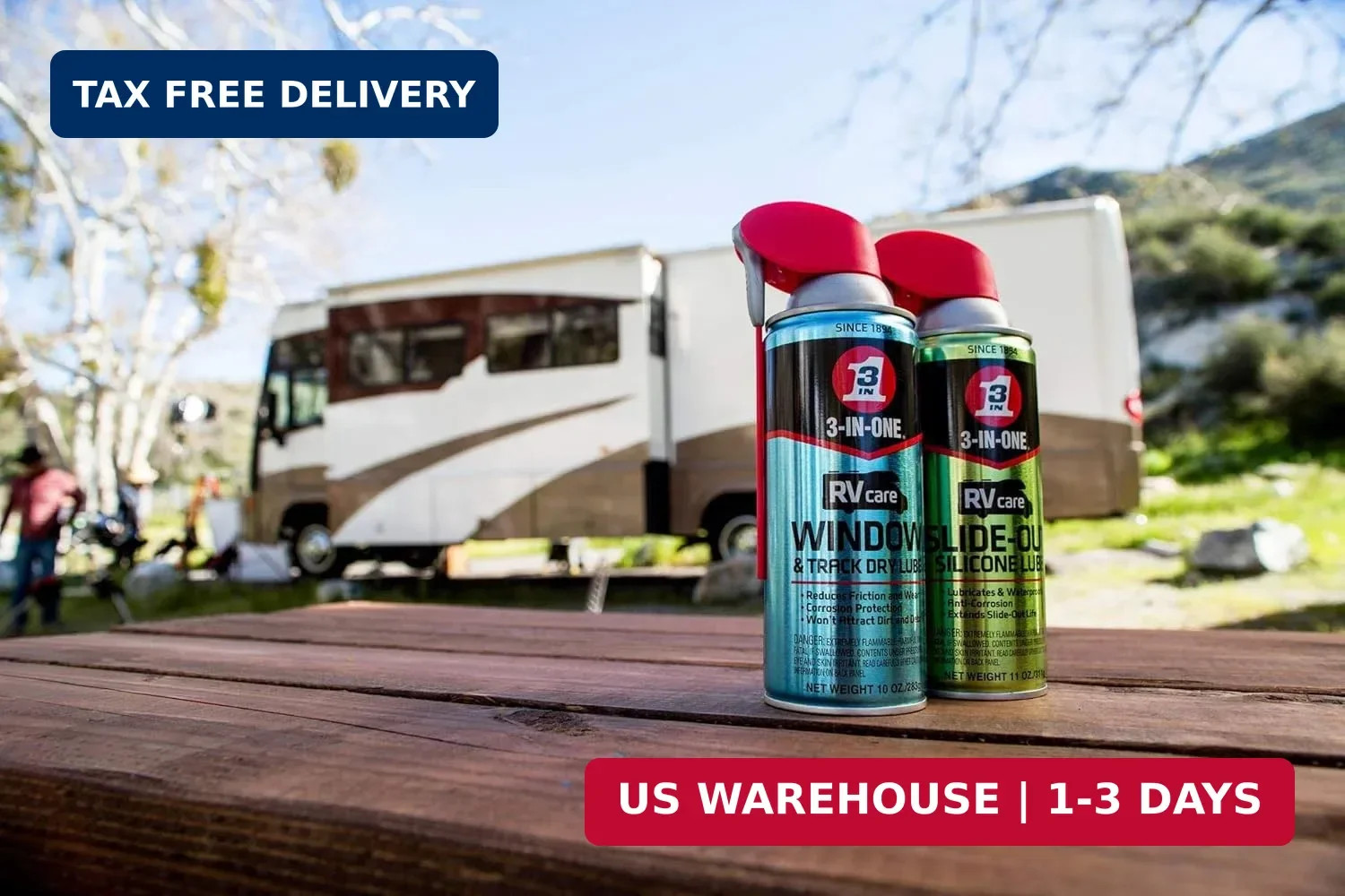 3-IN-ONE RVcare Slide Out Silicone, 11 oz. And RV Care Window & Track Dry Lube