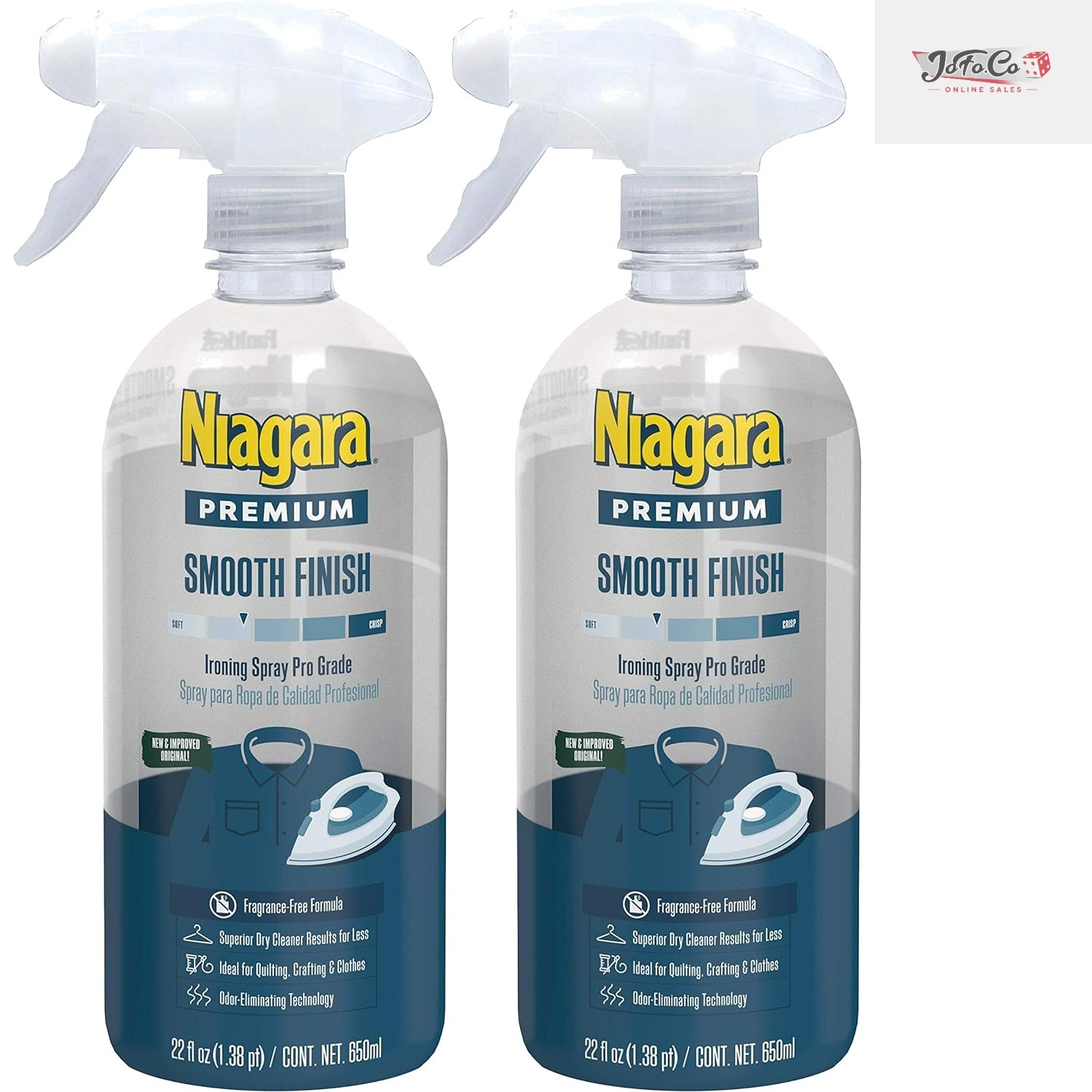 Spray Starch 22 Oz Non-Aerosol Ironing Spray – 2 Pack for Effortless Wrinkles