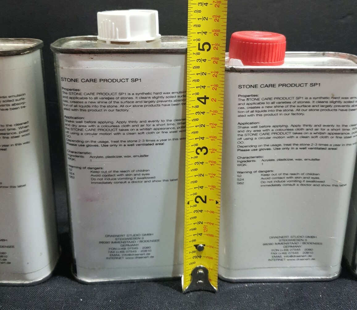 Lot 4 Draenert studio Stone care product synthetic wax from Germany. 80% full