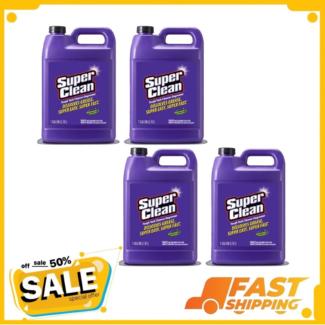 (4 pack) Super Clean Tough Task Cleaner-Degreaser – 1 Gallon | 128 Fluid Ounces